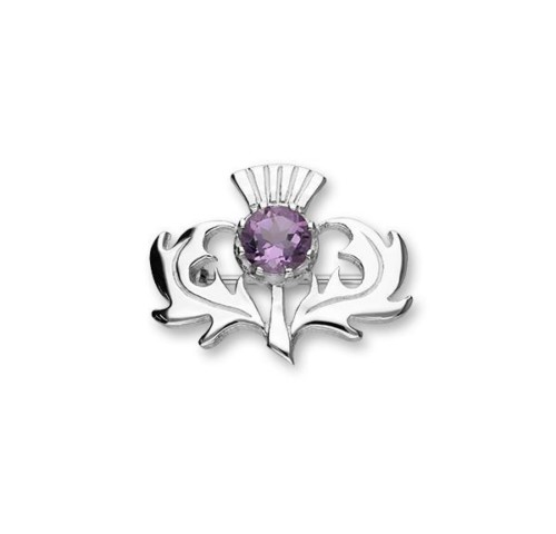 Sterling Silver and Amethyst Vrooch from Ortak